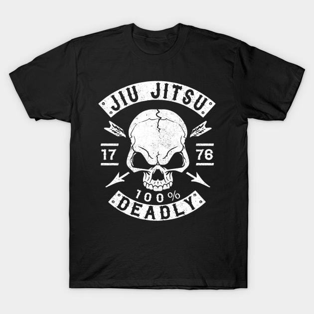 JIU JITSU - 100% DEADLY - BRAZILIAN JIU JITSU T-Shirt by Tshirt Samurai